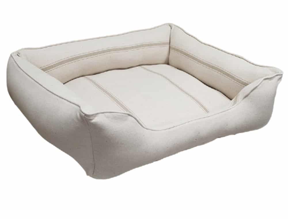 32 x 32 Feedsack Cuddle Bed with Tan Stripe